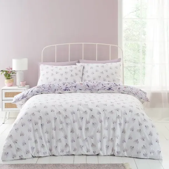 Floral Duvet Cover Set - Lilac, Cotton Blend