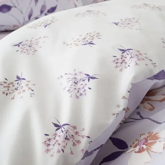 Floral Duvet Cover Set - Lilac, Cotton Blend