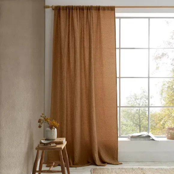 Floral Eyelet Curtains - Duck Egg, Polyester