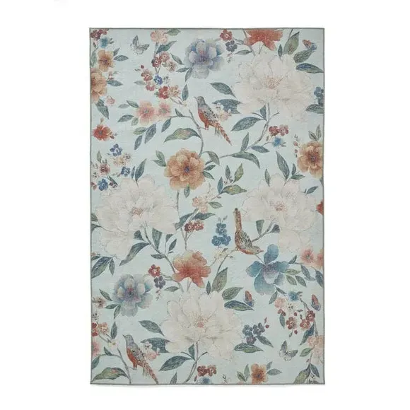 Floral Rug - Blue