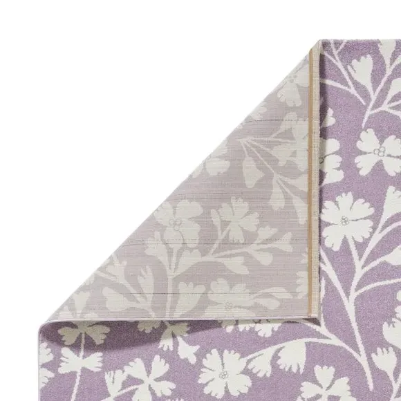 Floral Rug Hand-Carved - Lilac
