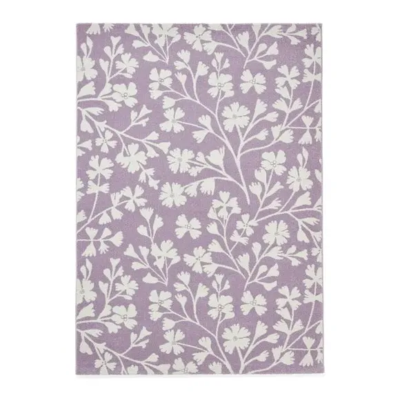 Floral Rug Hand-Carved - Lilac