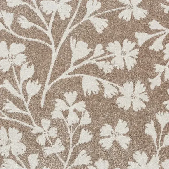 Floral Rug Hand-Carved - Natural