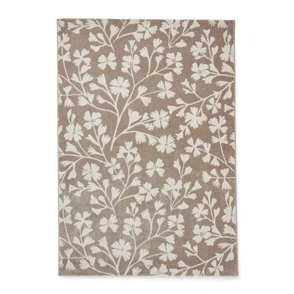 Floral Rug Hand-Carved - Natural