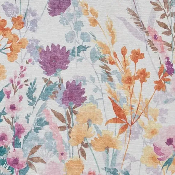 Floral Runner Rug - Yellow, Watercolour Print