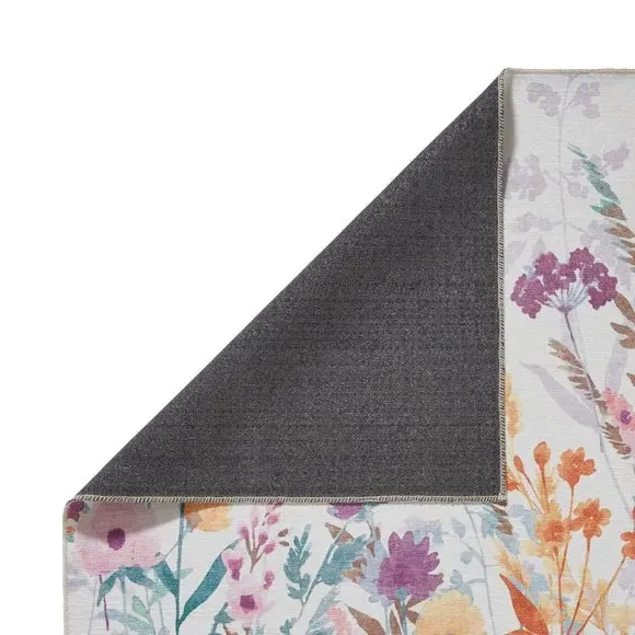 Floral Runner Rug - Yellow, Watercolour Print
