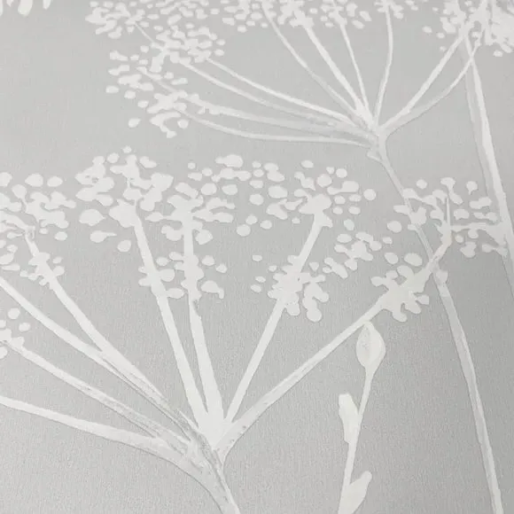 Floral Wallpaper with Matte Finish - Grey