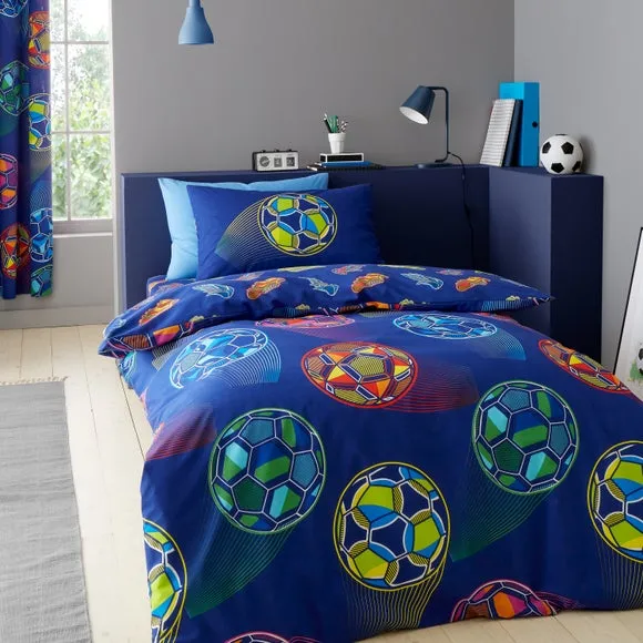 Football Duvet Cover Set - Navy, Polycotton image