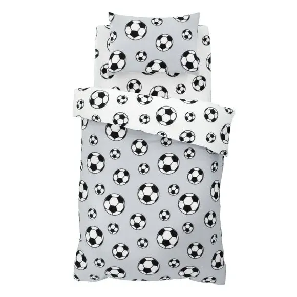 Football Fleece Duvet Cover Set - Grey, Fleece