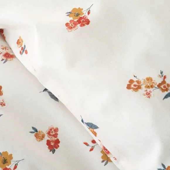 Frill Ditsy Floral Duvet Set - Cream, Polycotton