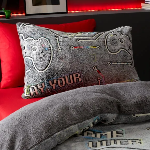 Gaming Duvet Cover Set - Black, Fleece