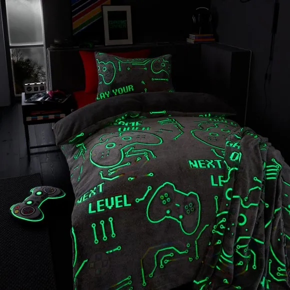 Gaming Duvet Cover Set - Black, Fleece