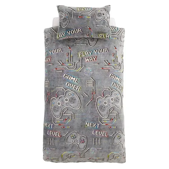 Gaming Duvet Cover Set - Black, Fleece
