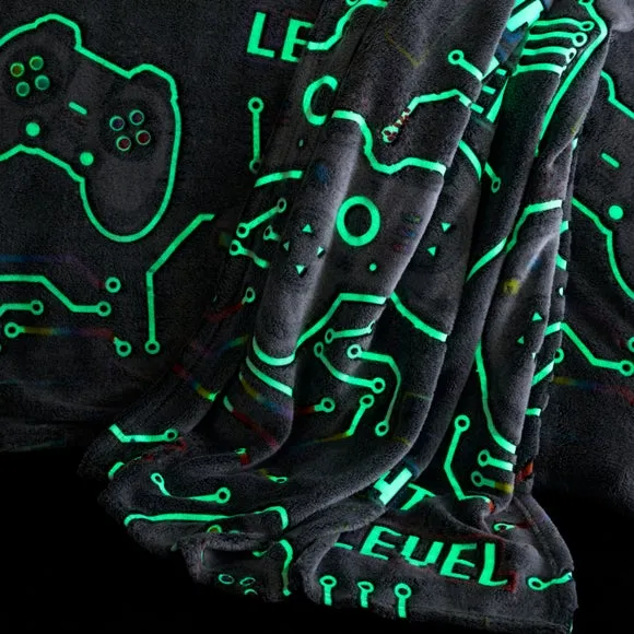Gaming Fleece Throw Blanket - Black, Fleece