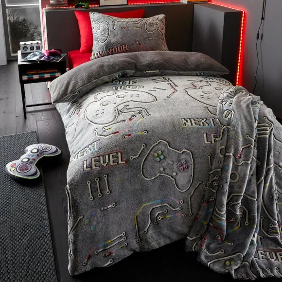 Gaming Fleece Throw Blanket - Black, Fleece