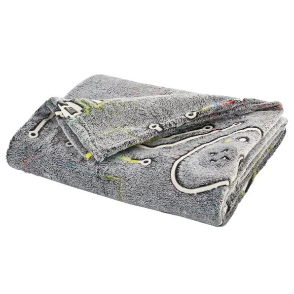 Gaming Fleece Throw Blanket - Black, Fleece