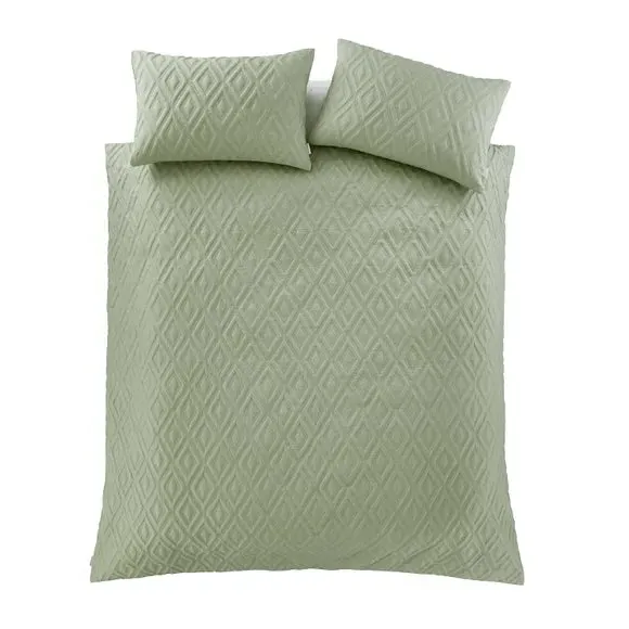 Geo Duvet Cover Set with Pillowcase - Green