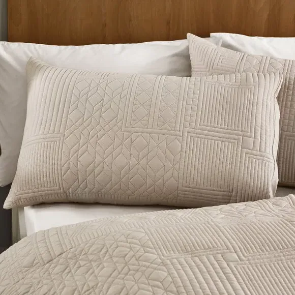 Geo Duvet Cover Set with Pillowcase - Natural