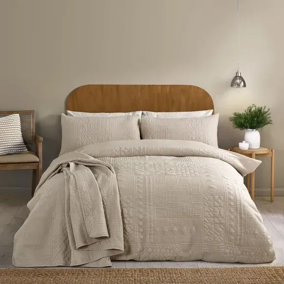Geo Duvet Cover Set with Pillowcase - Natural