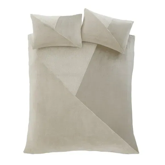 Geo Fleece Duvet Cover Set - Natural, Polyester