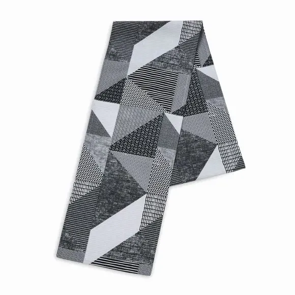 Geometric Table Runner - Grey, Cotton