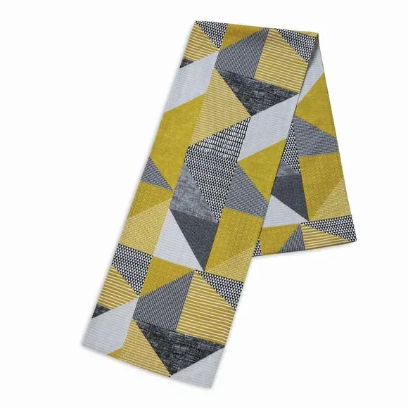 Geometric Table Runner - Yellow, Cotton