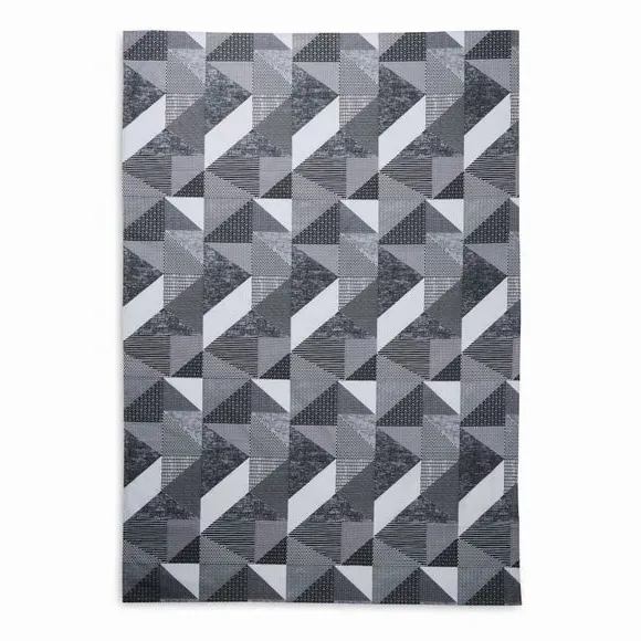 Geometric Tablecloth with Wipe Clean - Grey, Cotton