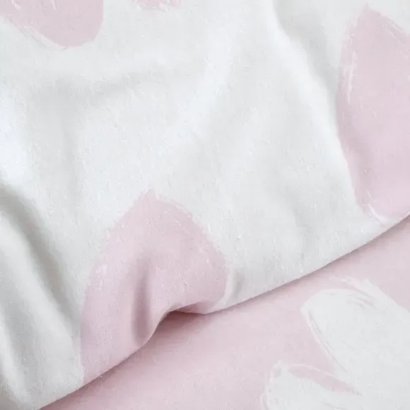 Hearts Duvet Cover Set - Pink, Brushed Cotton