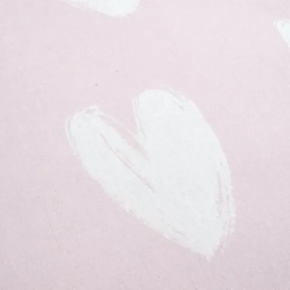 Hearts Fitted Sheet - White, Brushed Cotton