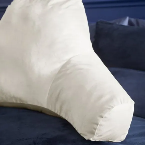 High Back Cuddle Cushion - Cream, Matt Velvet