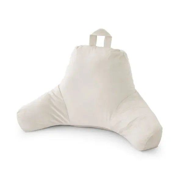 High Back Cuddle Cushion - Cream, Matt Velvet