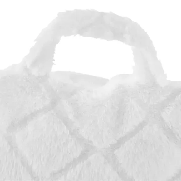High Back Cuddle Cushion Diamond - White, Fleece