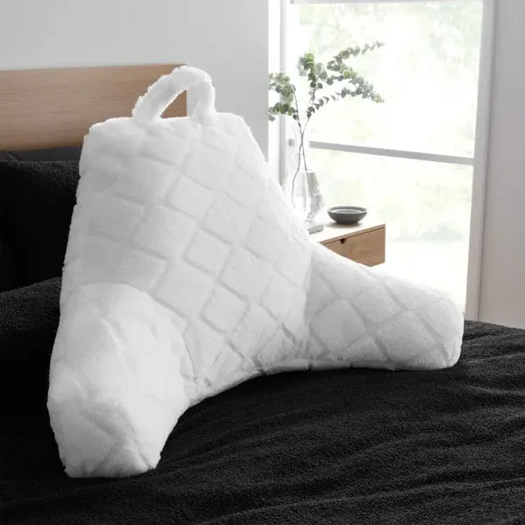 High Back Cuddle Cushion Diamond - White, Fleece