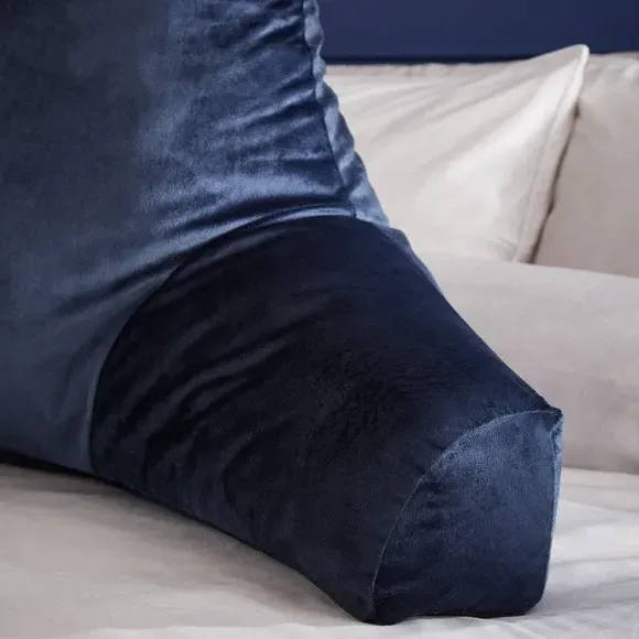 High Back Cuddle Cushion - Navy, Matt Velvet