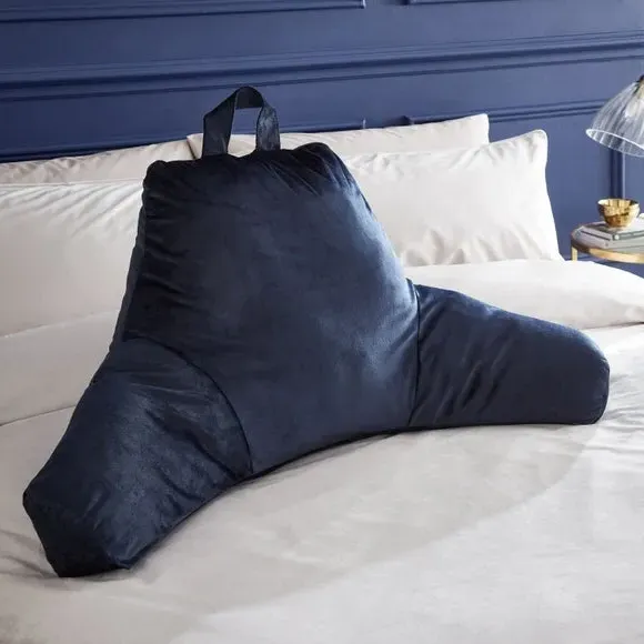 High Back Cuddle Cushion - Navy, Matt Velvet
