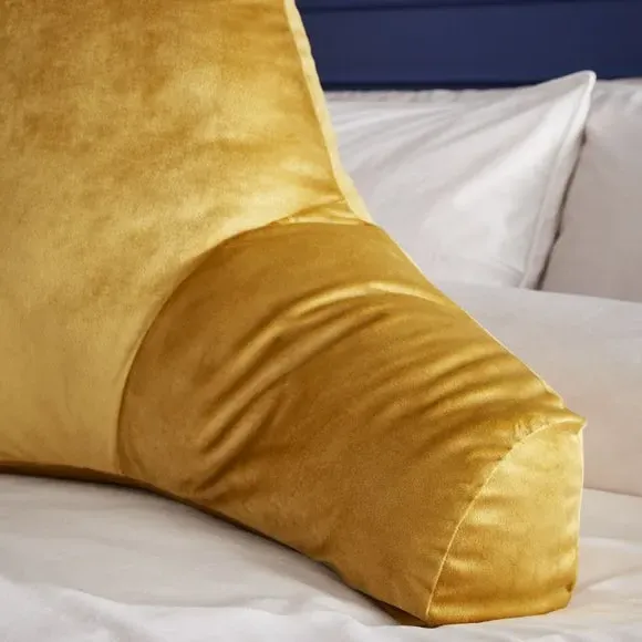 High Back Cuddle Cushion - Ochre, Matt Velvet