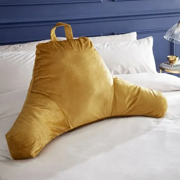 High Back Cuddle Cushion - Ochre, Matt Velvet