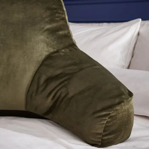 High Back Cuddle Cushion - Olive, Matt Velvet