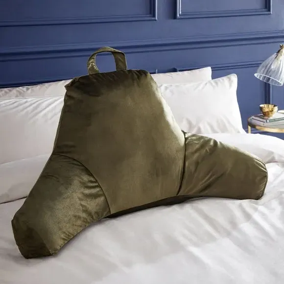 High Back Cuddle Cushion - Olive, Matt Velvet