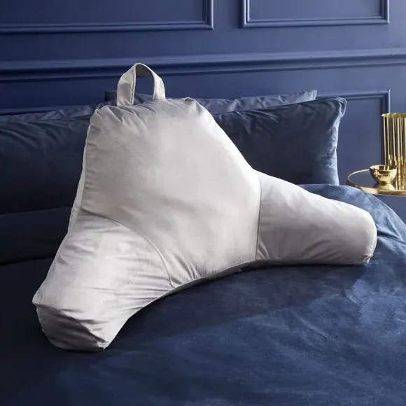 High Back Cuddle Cushion - Silver, Matt Velvet