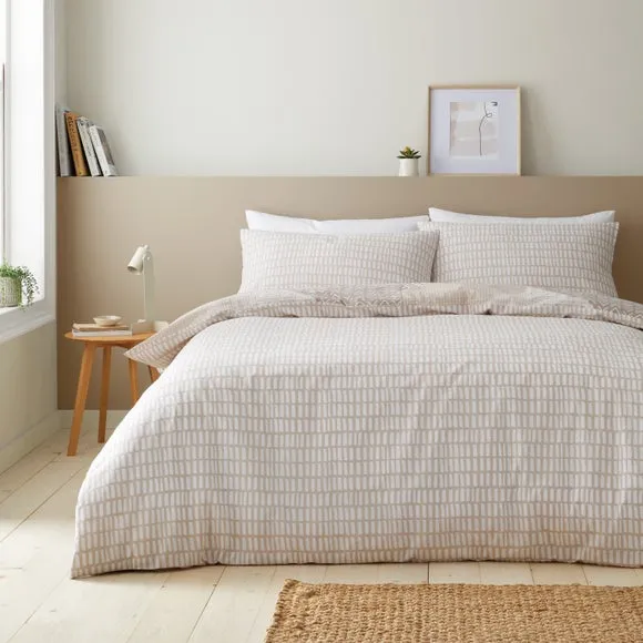Larsson Geo Duvet Cover Set - Natural, Polycotton