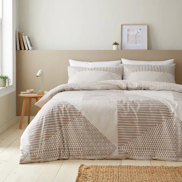 Larsson Geo Duvet Cover Set - Natural, Polycotton image