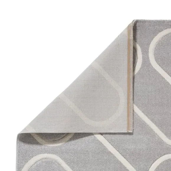 Linear Curve Rug Hand-Carved - Grey