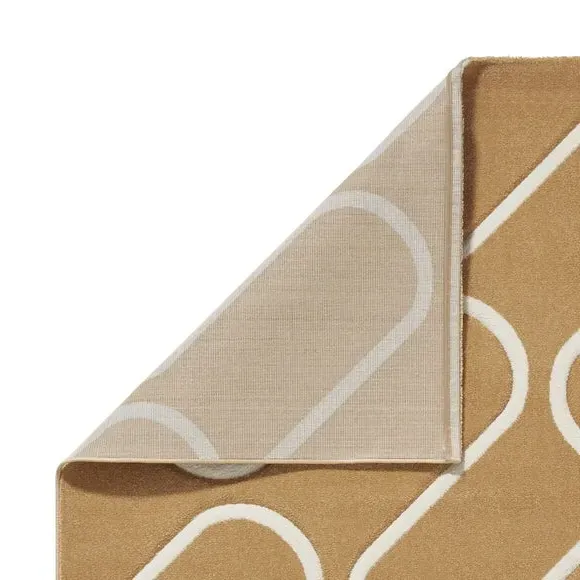 Linear Curve Rug Hand-Carved - Ochre