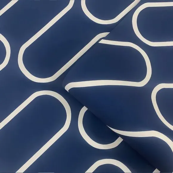 Linear Curve Wallpaper - Blue, Geometric
