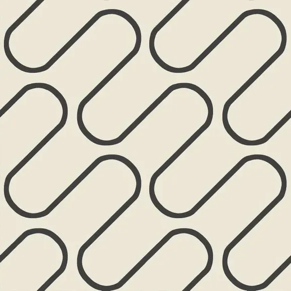 Linear Curve Wallpaper - Cream, Geometric