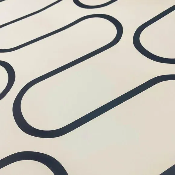 Linear Curve Wallpaper - Cream, Geometric