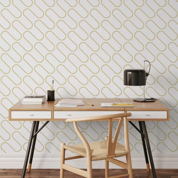 Linear Curve Wallpaper - White, Geometric
