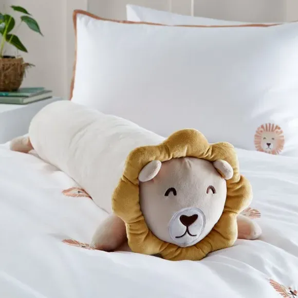 Lion Shaped Cushion 3D Design - Yellow, Plush