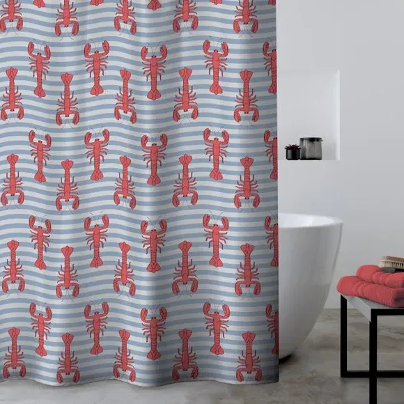 Lobster Shower Curtain - Red, Polyester image